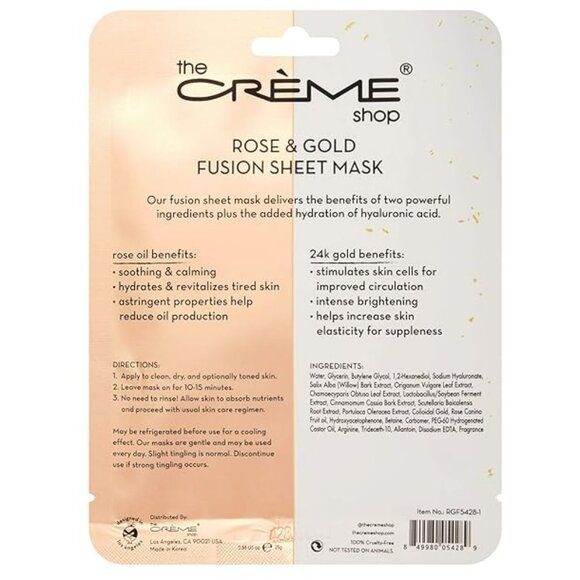 The Crème Shop Rose & Gold Fusion Face Sheet Mask – 5 Pack | Korean Skincare - Picture 11 of 12